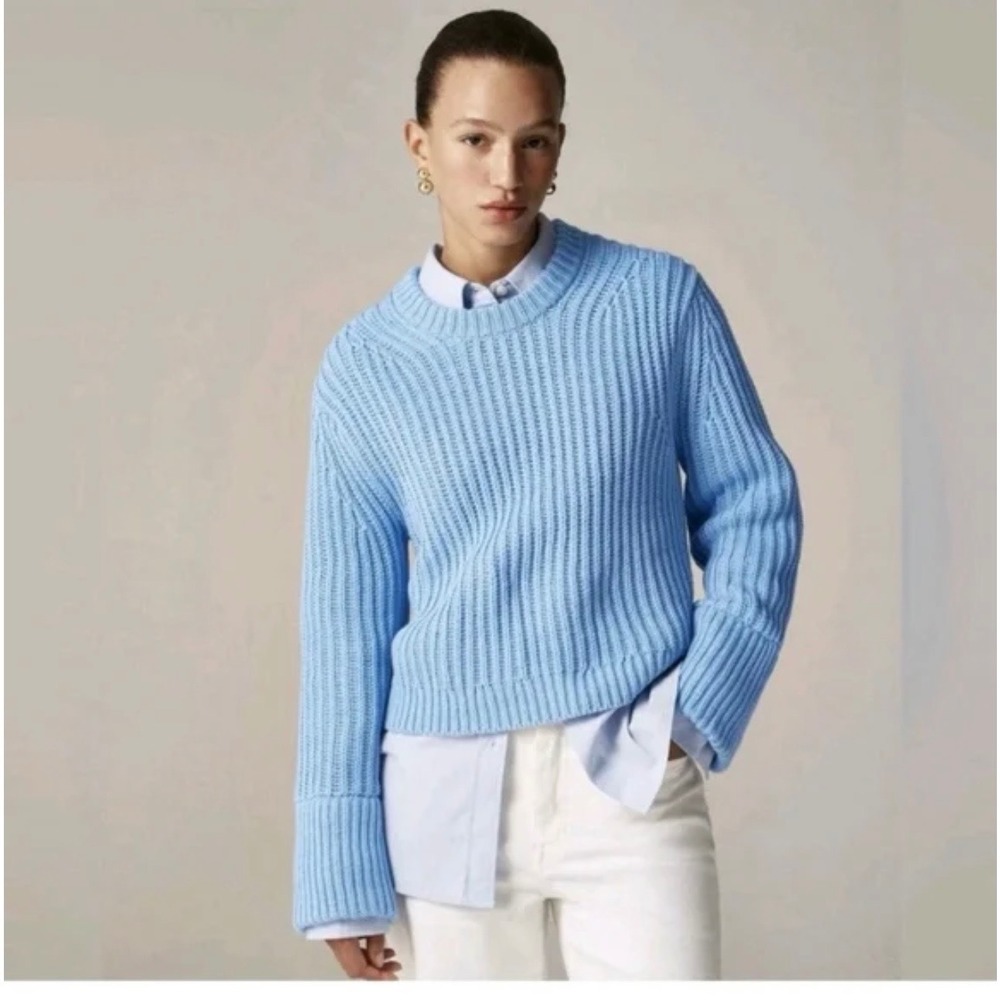 J. Crew Heritage cotton fisherman crewneck‎ sweater